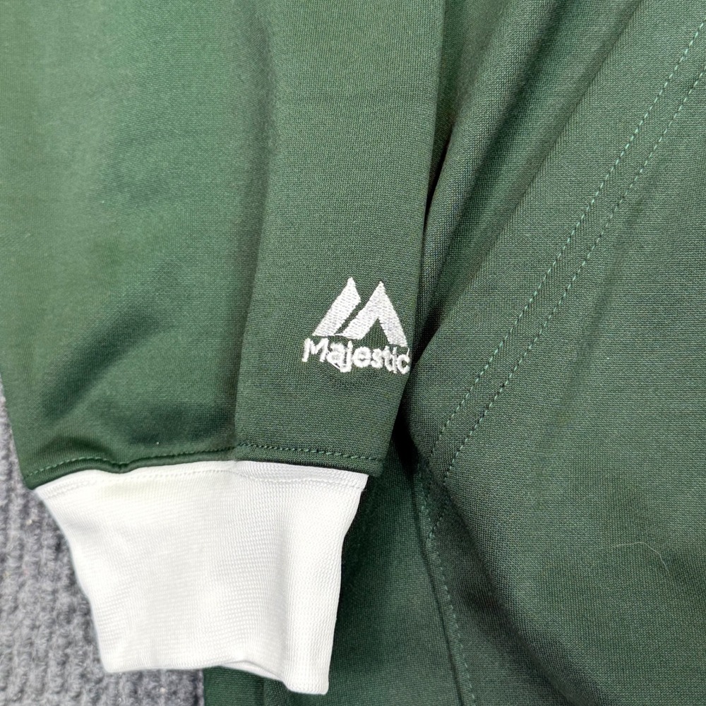 Majestic New York Jets Mens 3XLT Green White Quarter Zip Hoodie Sweatshirt - Picture 7 of 15